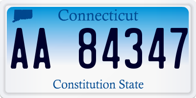 CT license plate AA84347