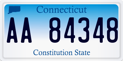 CT license plate AA84348