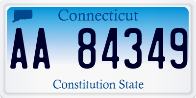 CT license plate AA84349