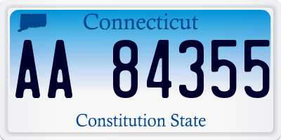 CT license plate AA84355