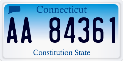 CT license plate AA84361