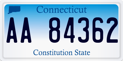 CT license plate AA84362