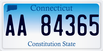 CT license plate AA84365