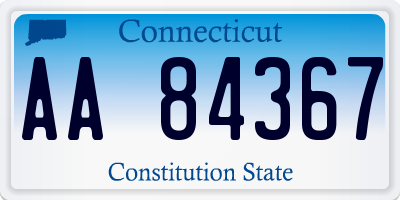 CT license plate AA84367