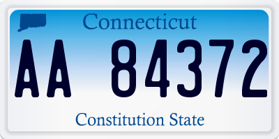 CT license plate AA84372