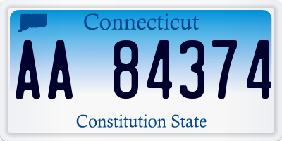 CT license plate AA84374