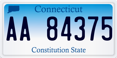 CT license plate AA84375