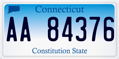 CT license plate AA84376