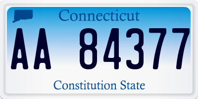 CT license plate AA84377