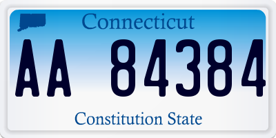CT license plate AA84384