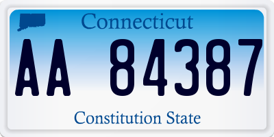 CT license plate AA84387