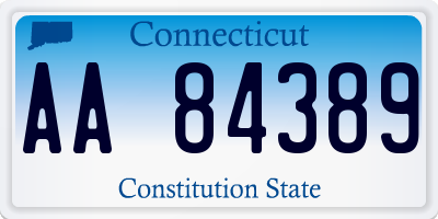 CT license plate AA84389