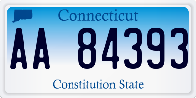 CT license plate AA84393