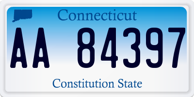 CT license plate AA84397