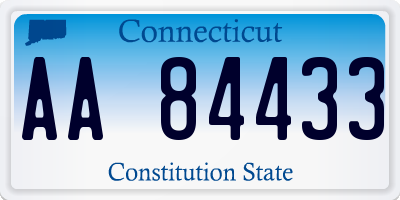 CT license plate AA84433