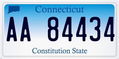 CT license plate AA84434