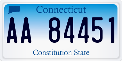 CT license plate AA84451
