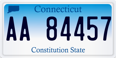 CT license plate AA84457