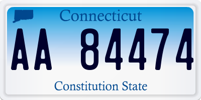 CT license plate AA84474