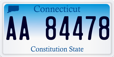 CT license plate AA84478