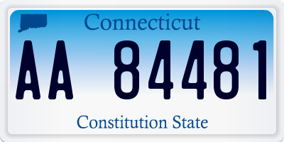 CT license plate AA84481