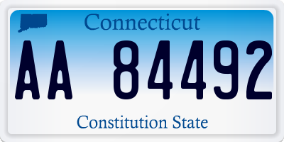 CT license plate AA84492
