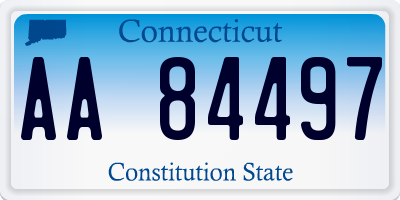 CT license plate AA84497