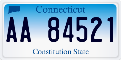 CT license plate AA84521