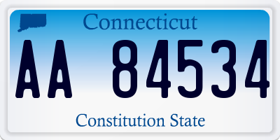 CT license plate AA84534