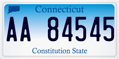 CT license plate AA84545