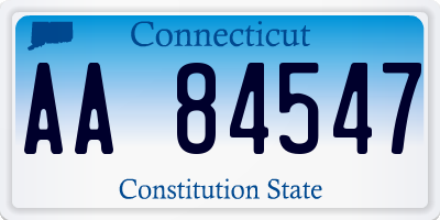 CT license plate AA84547