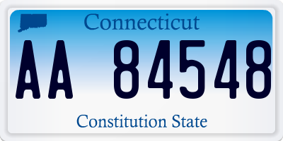 CT license plate AA84548