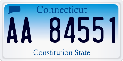 CT license plate AA84551