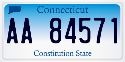 CT license plate AA84571