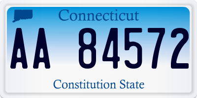 CT license plate AA84572