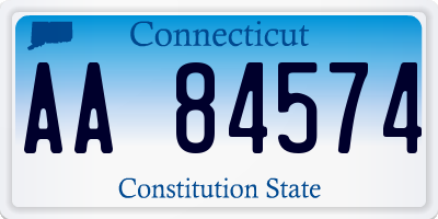 CT license plate AA84574