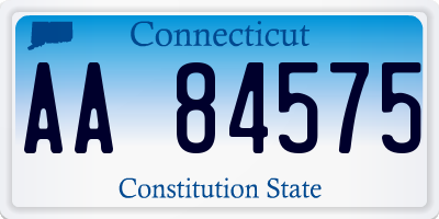 CT license plate AA84575