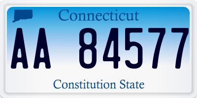 CT license plate AA84577