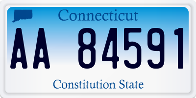 CT license plate AA84591