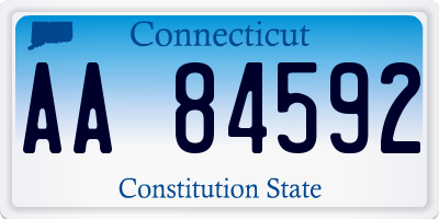 CT license plate AA84592
