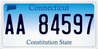 CT license plate AA84597