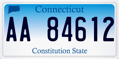 CT license plate AA84612