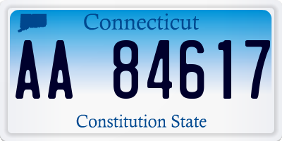 CT license plate AA84617