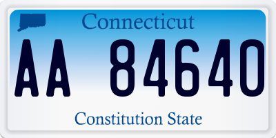 CT license plate AA84640
