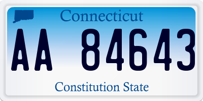 CT license plate AA84643