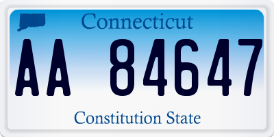 CT license plate AA84647