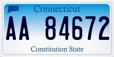 CT license plate AA84672