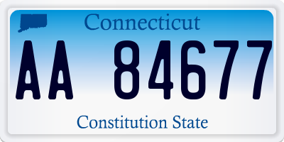 CT license plate AA84677