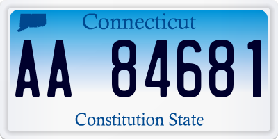 CT license plate AA84681