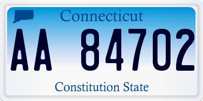 CT license plate AA84702